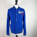 Superdry Pistons 77 Varsity Bomber Jacket in Blue Cotton Blend Coat size M