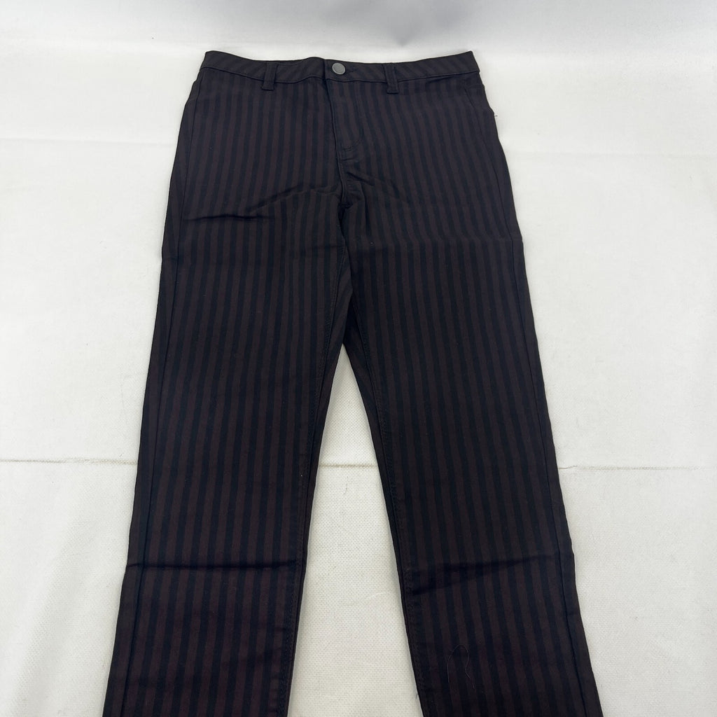 Clockhouse Womens Black/Purple Striped Jeans Cotton Blend Skinny size 38R - W28" L29" - NWOT