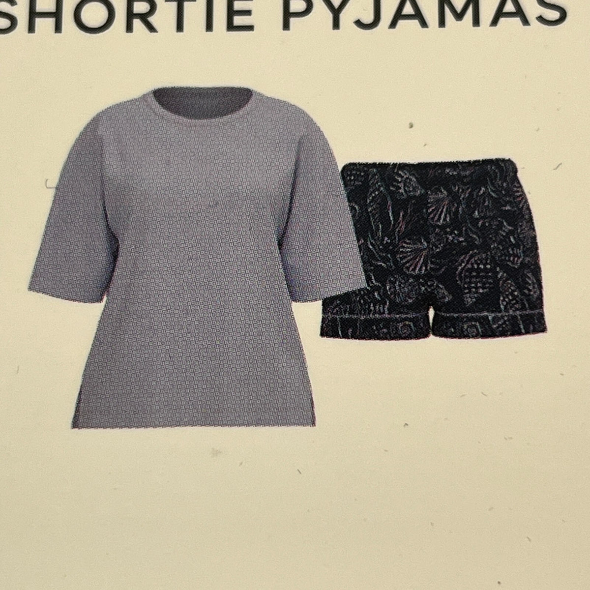M&S Ladies Pyjama Set UK size 8 Pale Blue & Navy Short Leg Short Sleeve - New