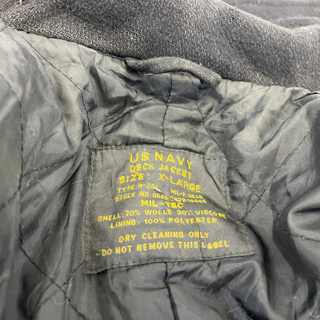 Genuine US Navy Black Wool Deck Jacket size XL Mil-Tec Formal Military