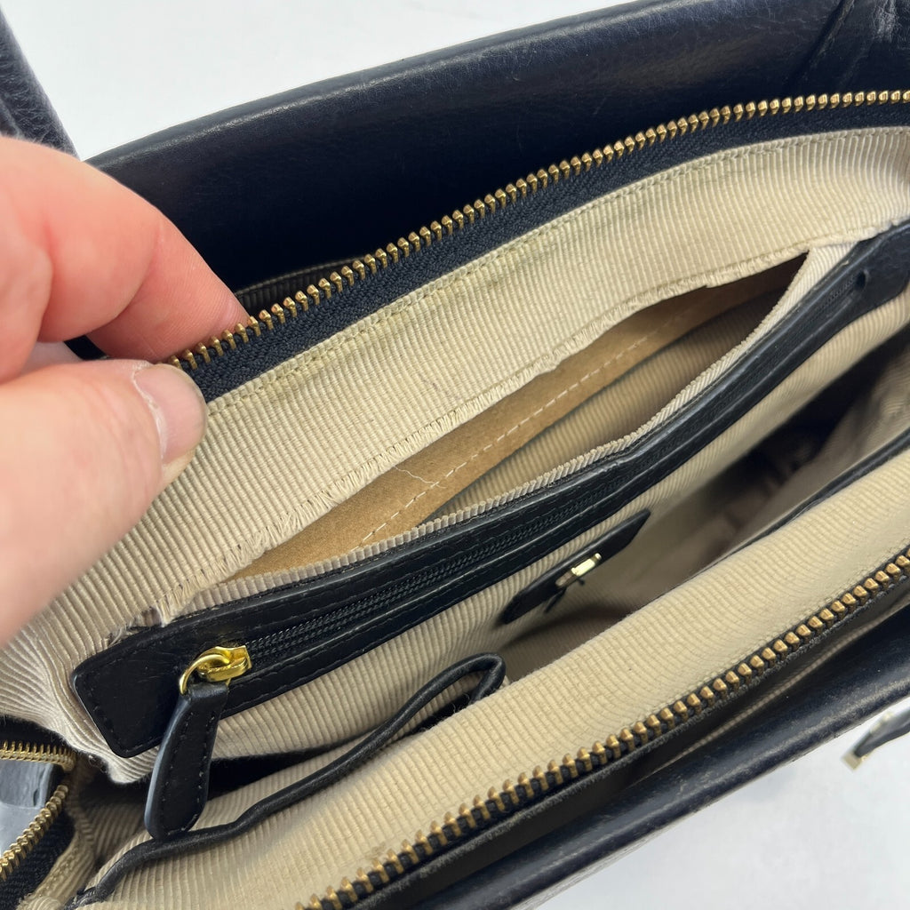 Genuine Radley Nlack Leather Open Top Grab Tote Bag - See Details