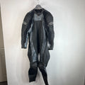 Duchinni 1 Piece Leather Suit with Hump Men's UK 40 EU 50 Black & Gunmetal Grey
