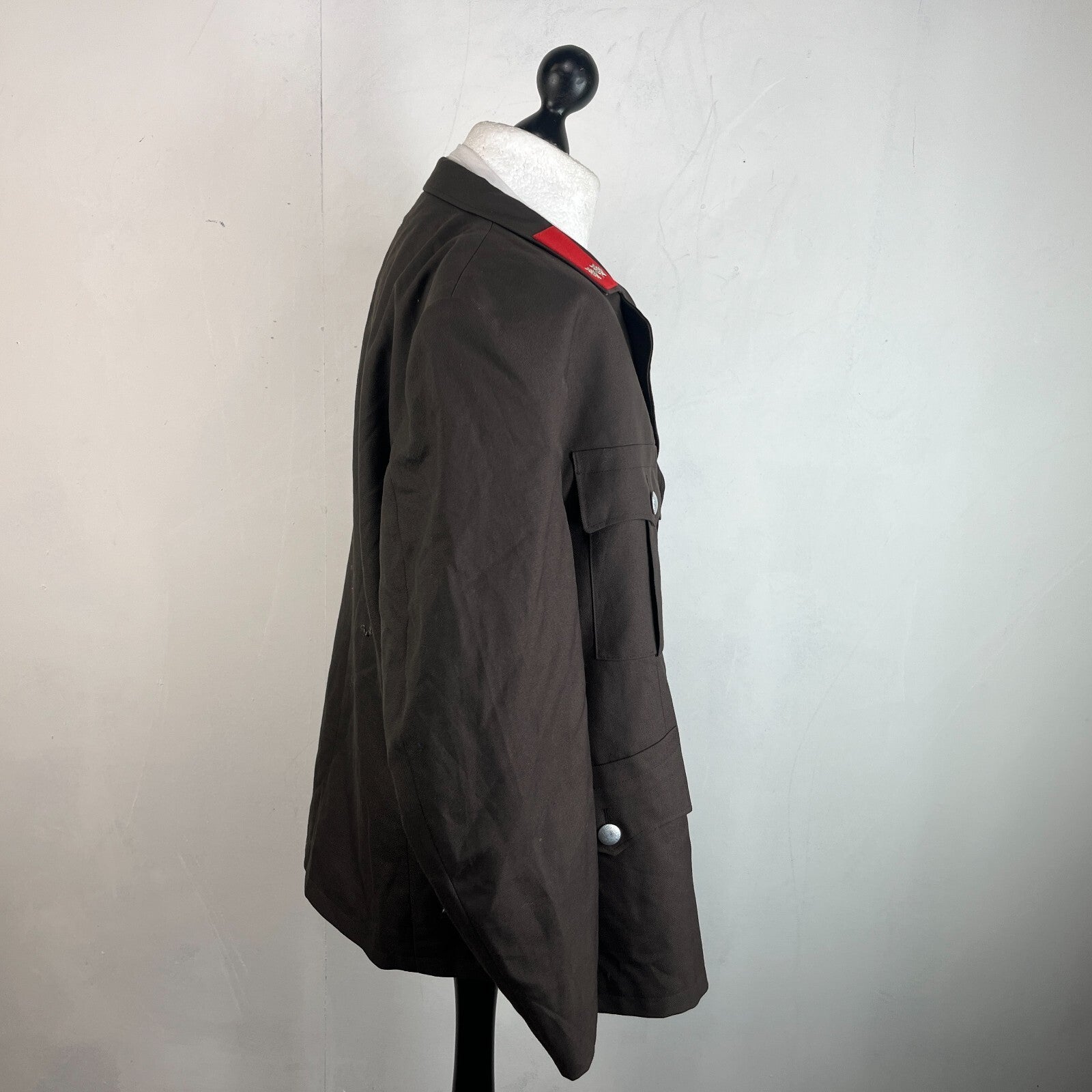 Austrian Army Dress Uniform Jacket Officers Blazer in Brown with Badges size XL