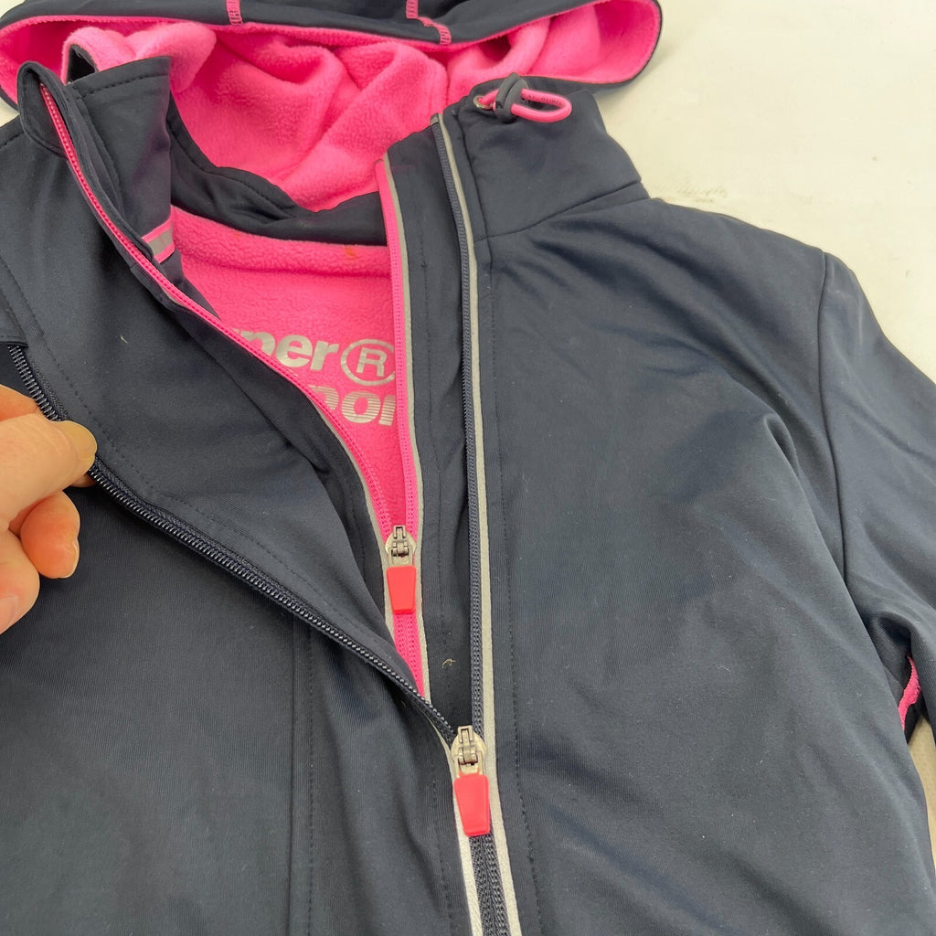 Superdry Tech Softshell Fleece Lined Jacket Black & Pink size M
