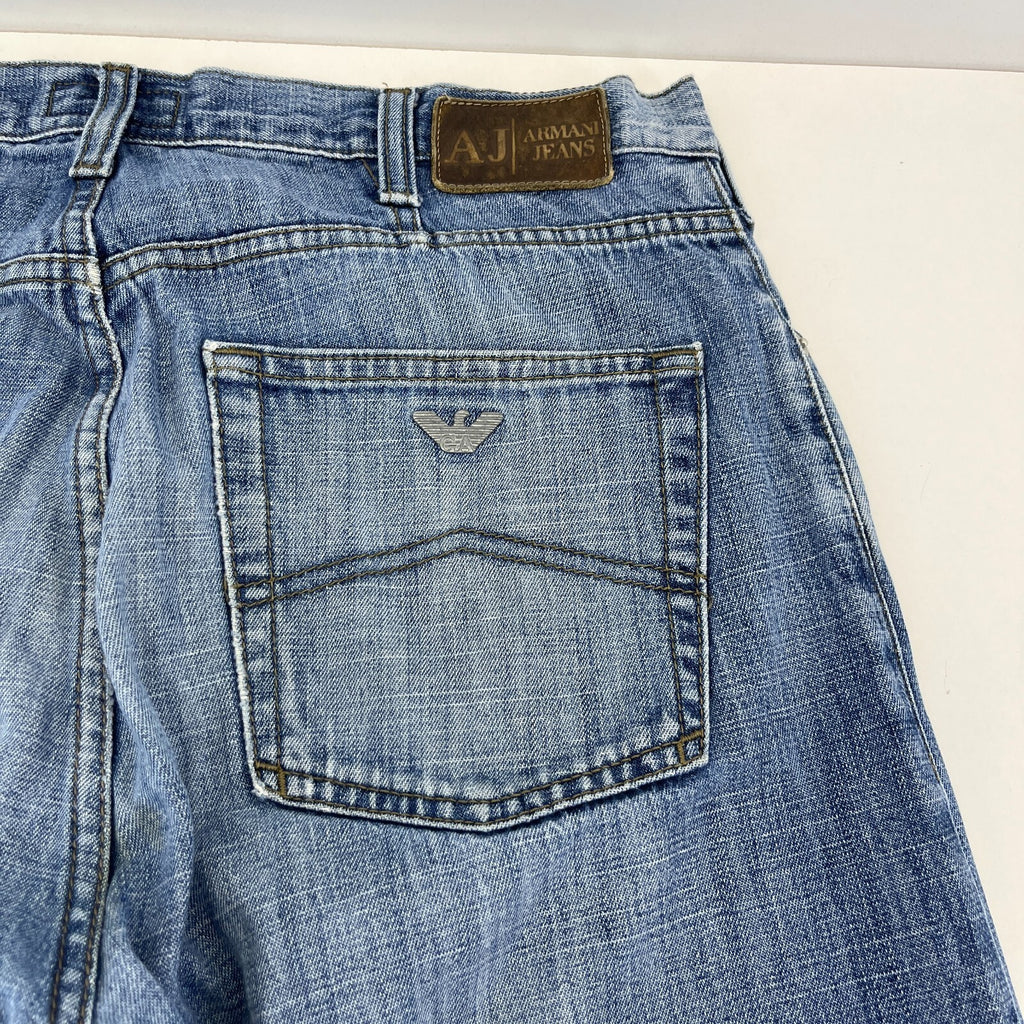 Emporio Armani Men’s Jeans Mid Blue Denim W33" L33" Straight Leg