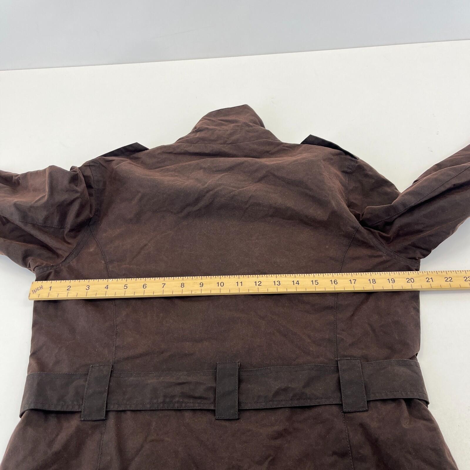 Mc Orvis Wax Jacket Womens size S Brown Waxed Coat with Belt Made in the UK