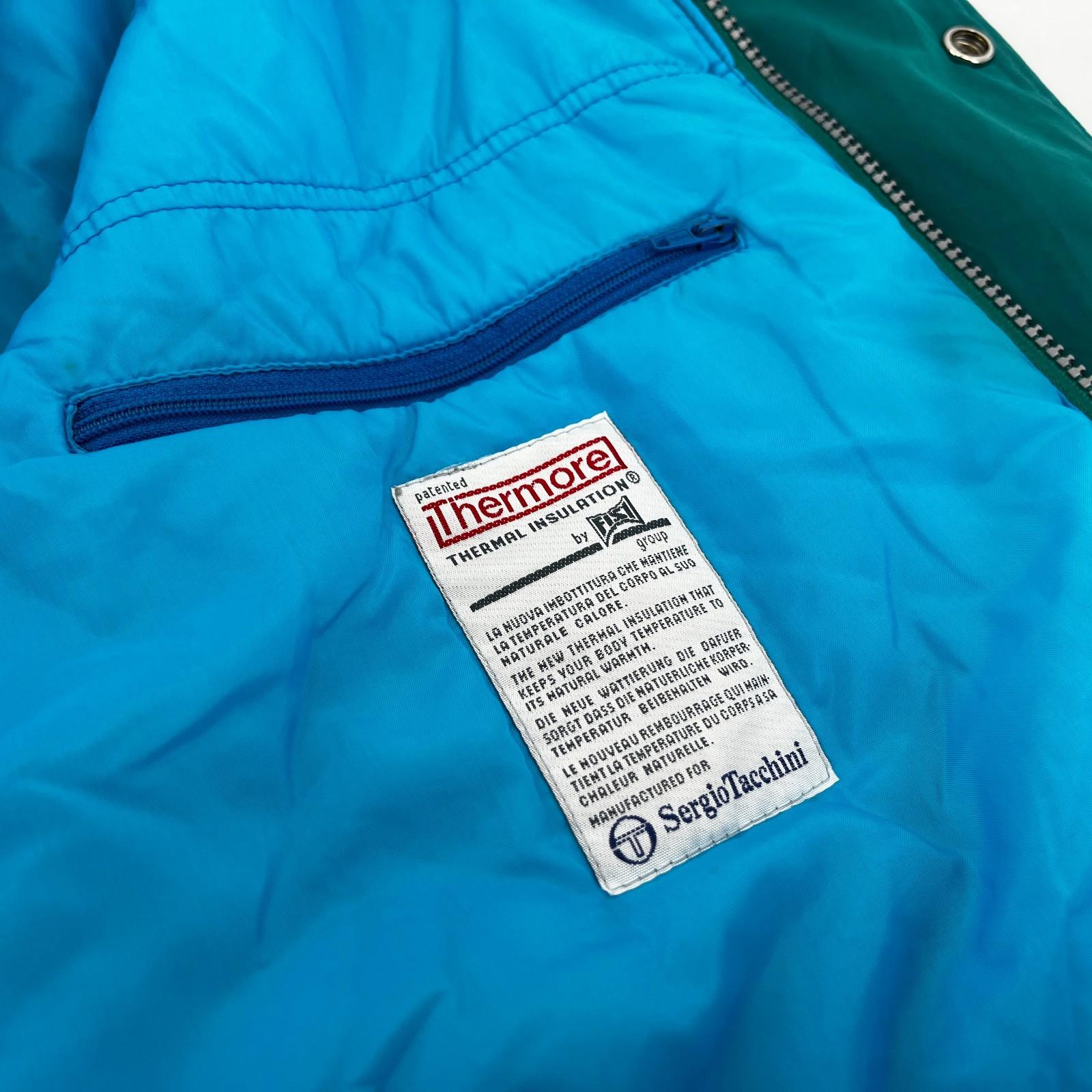 Vintage Sergio Tacchini 80s 90s Mens size M White Label Ski Jacket Blue & Green