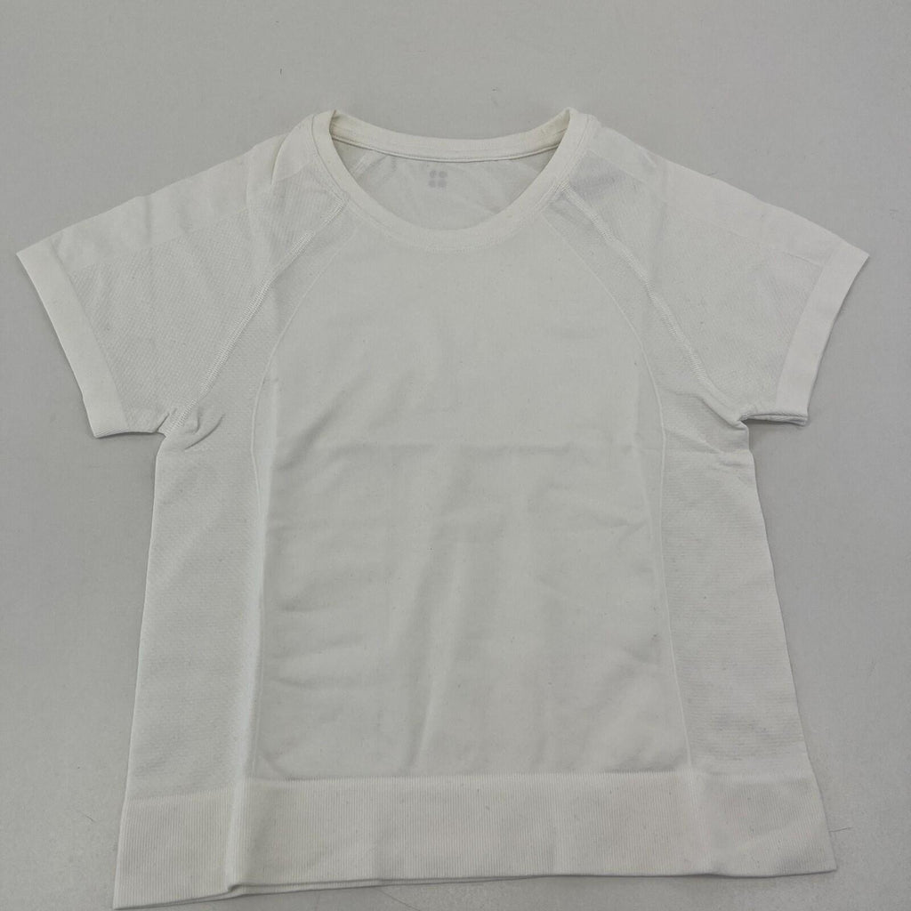 Sweaty Betty Athlete Seamless Cropped T-Shirt White UK XS Near Mint - Gym Yoga