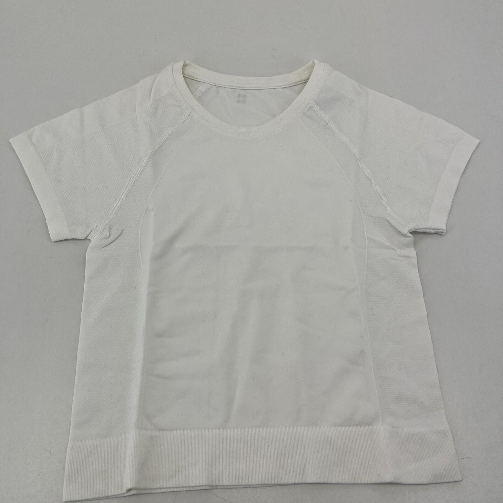Sweaty Betty Athlete Seamless Cropped T-Shirt White UK XS Near Mint - Gym Yoga