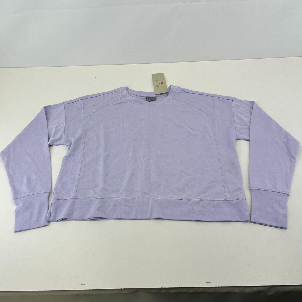 Sweaty Betty After Class Crop Sweatshirt Lilac Heather Purple size Small