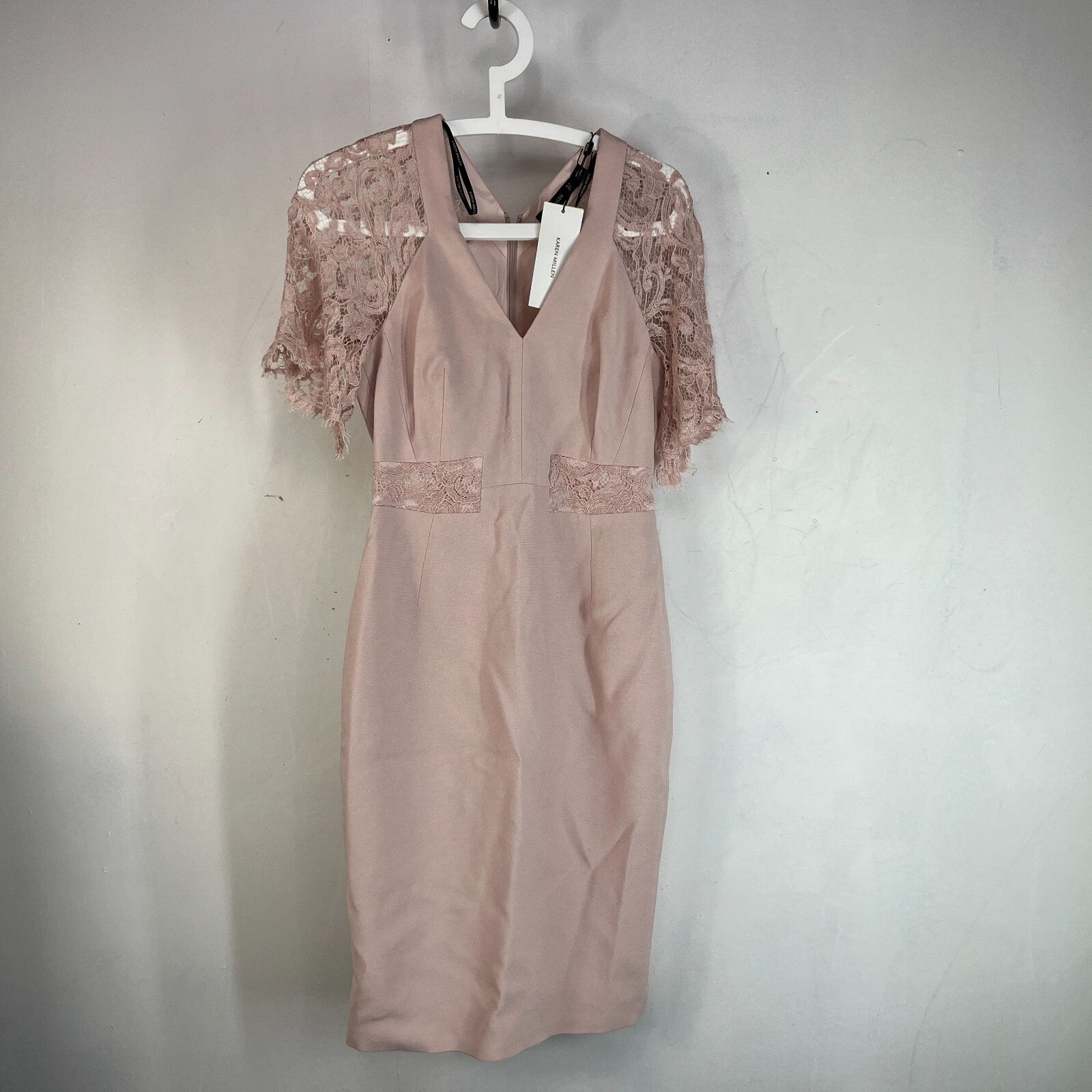 Karen Millen Midi Dress UK size 10 in Pastel Pink - New with Tags