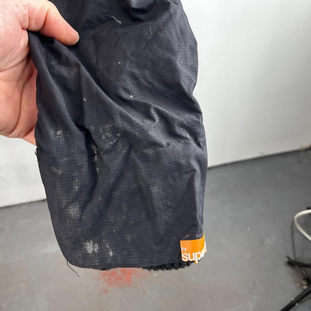 SuperDry Original Windcheater Jacket in Black/Green size XL Hooded