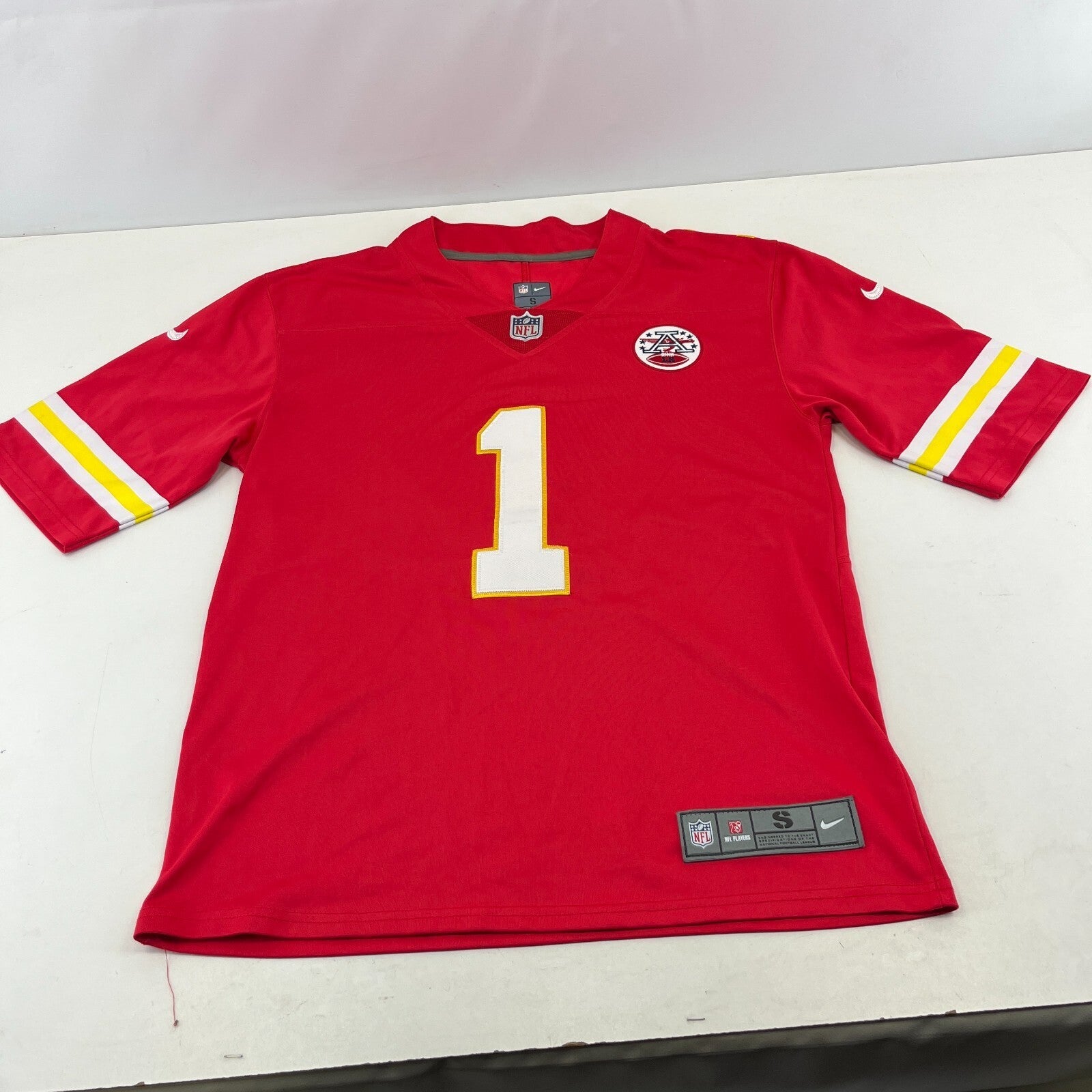NFL Nike Kansas City Chiefs Red #1 Xavier Worthy Home Jersey size Small