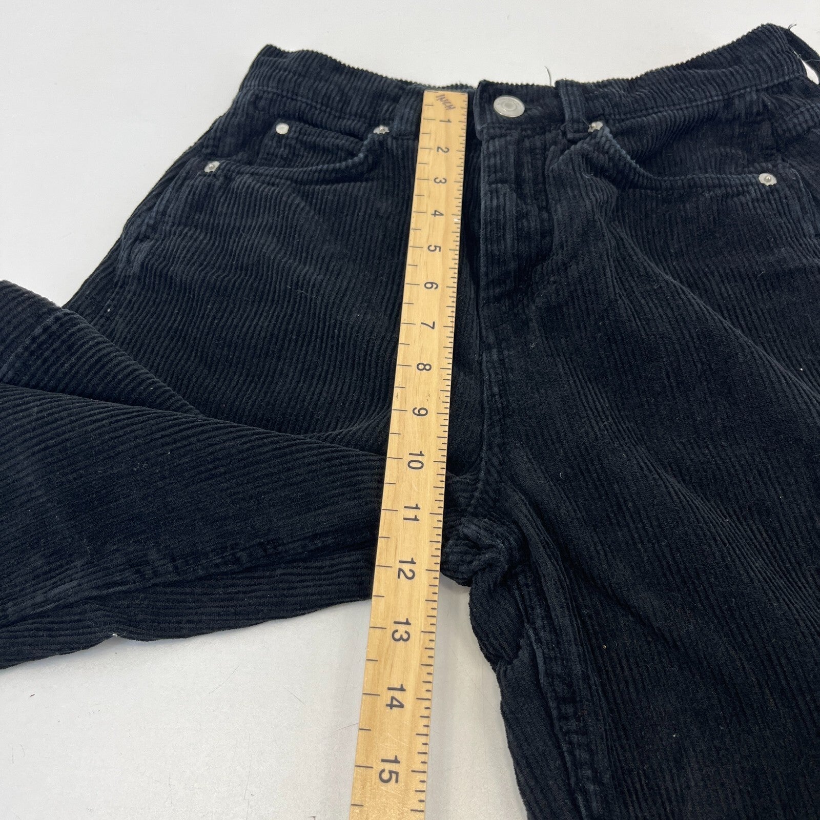Whistles Autumn Winter Black Paperbag Corduroy Jeans Trousers size 27 Leg 26"
