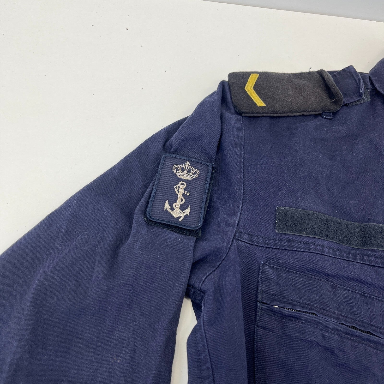Vintage Dutch Navy Chore Jacket Blue Field Coat 80s size Large