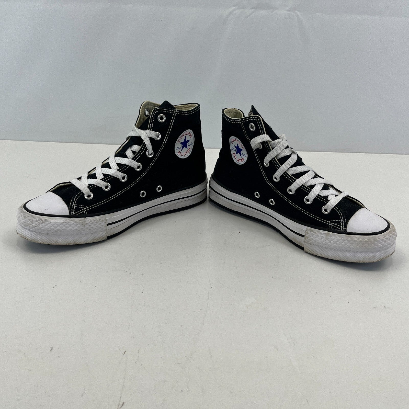 Converse Hi-Tops size UK 4.5 EU 37.5 Black Canvas & White All Stars