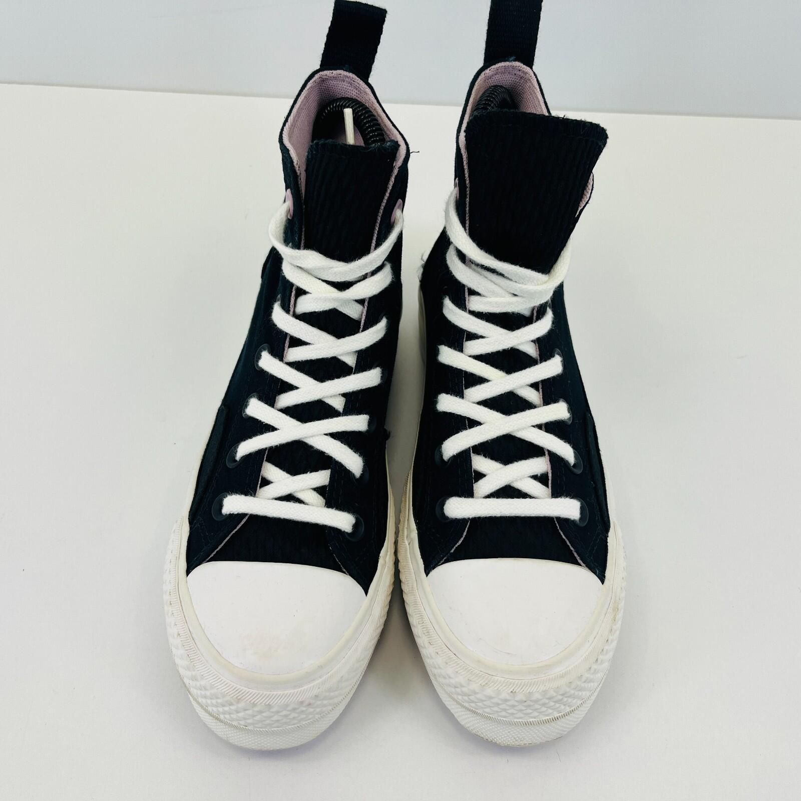Converse All Star Chuck Taylor Hi-Top Black/Lilac/White Trainers UK 3