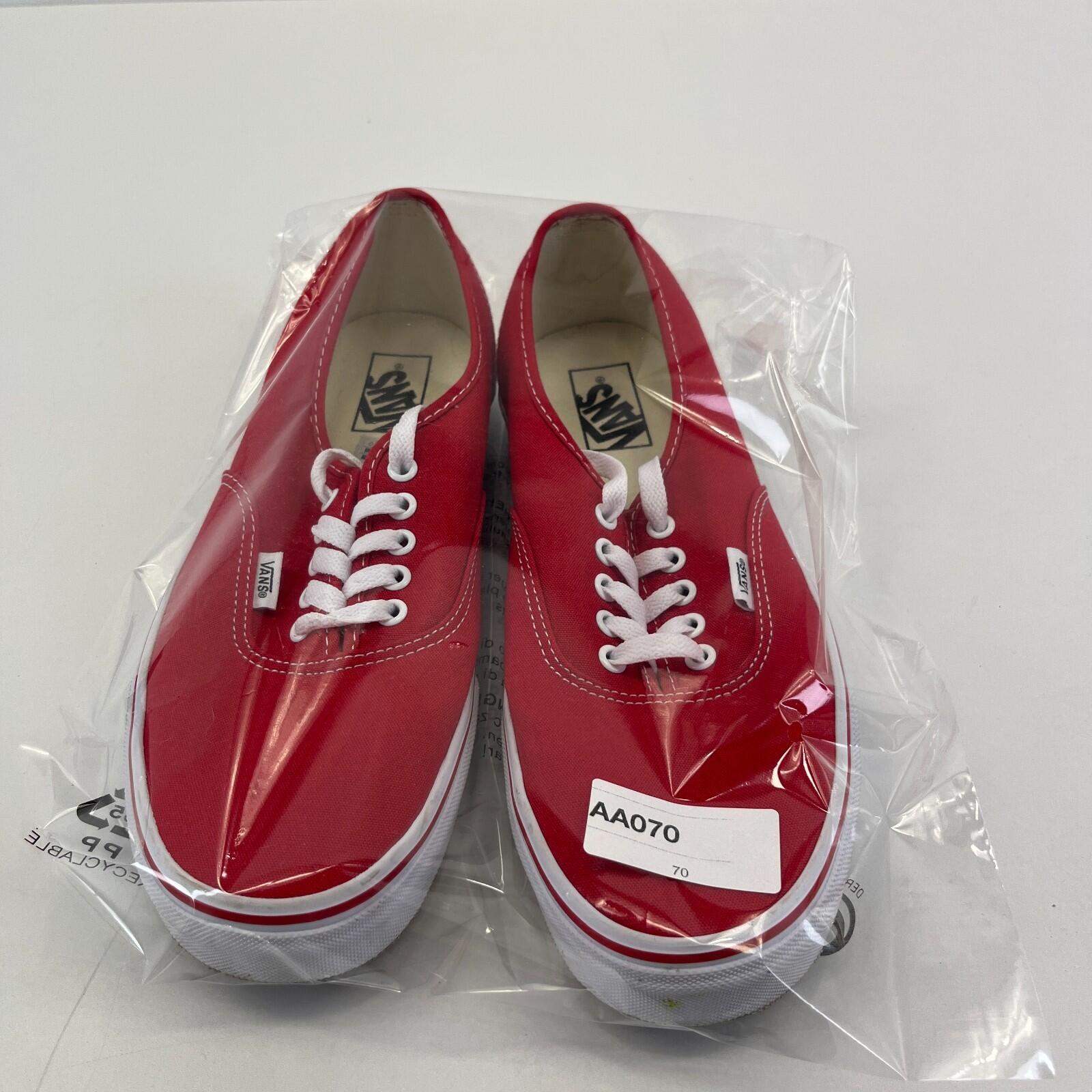 Vans Authentic Lo Skate Trainers Shoes Red Men's size UK 9.5 / EU 44 - Near Mint