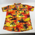 Fight the Wolf Mens Orange Hawaiian Shirt Design Short Sleeve Holiday size XL