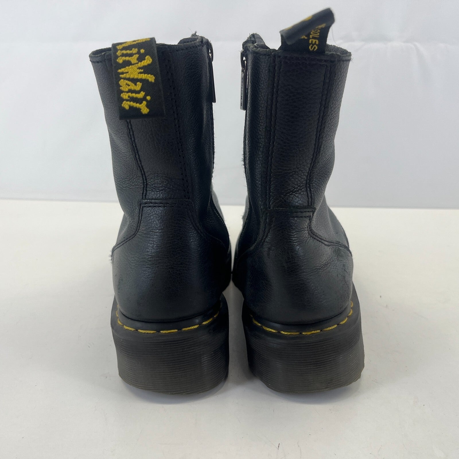 Dr. Martens Jadon III Boots Soft Black Leather Chunky Quad Platform UK 9 EU 43