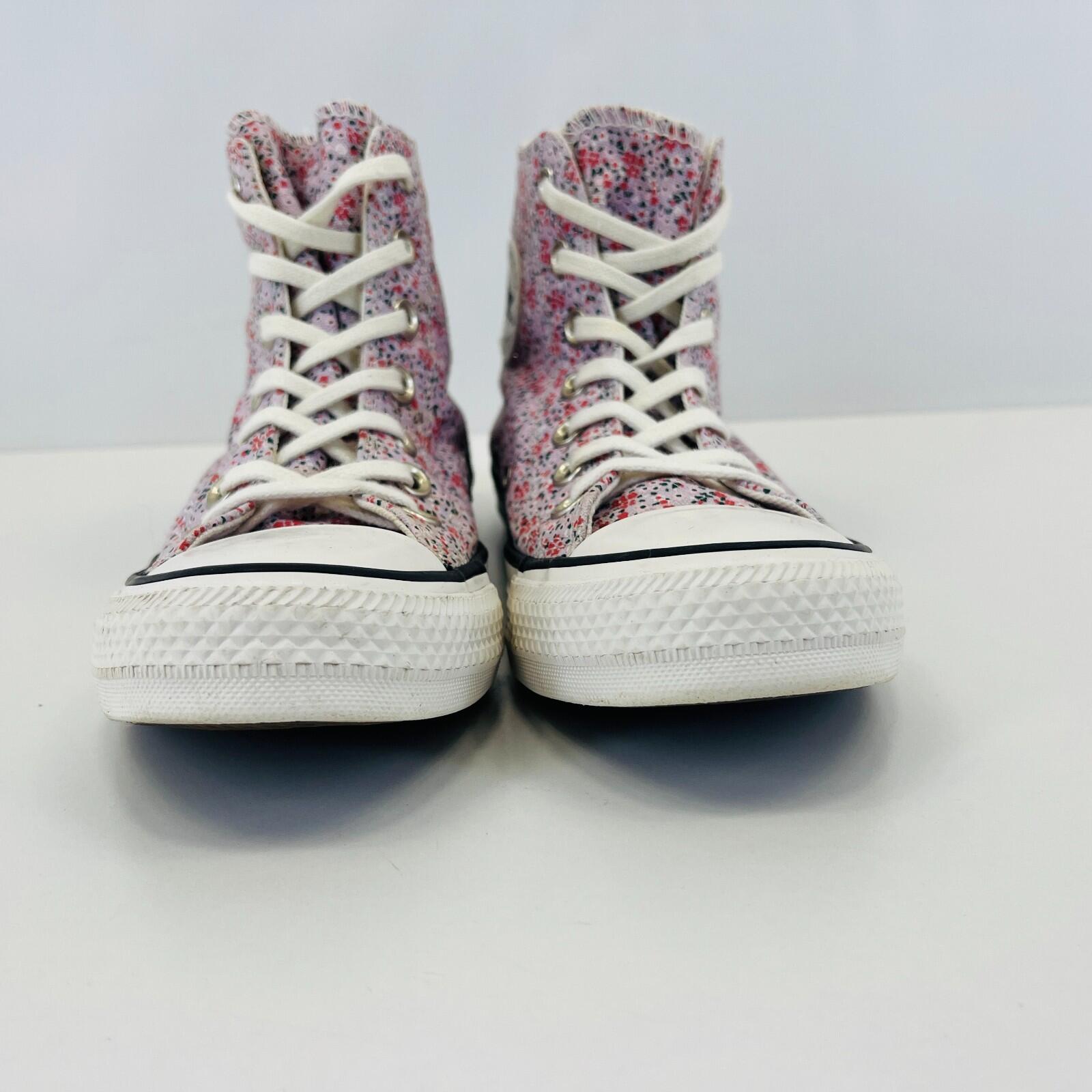 Converse All Star Chuck Taylor Hi-Top Pink Floral Womens Trainers UK size 3.5