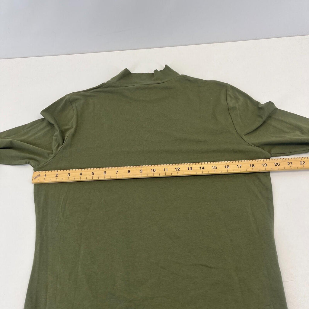M&S Women's Stretch Roll Neck Top Olive Green Long Sleeve size 16 - New