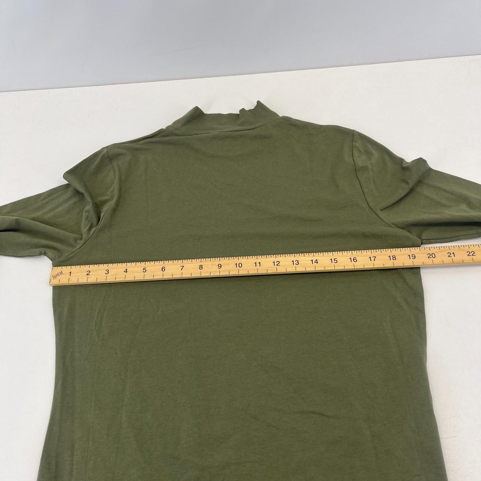 M&S Women's Stretch Roll Neck Top Olive Green Long Sleeve size 16 - New