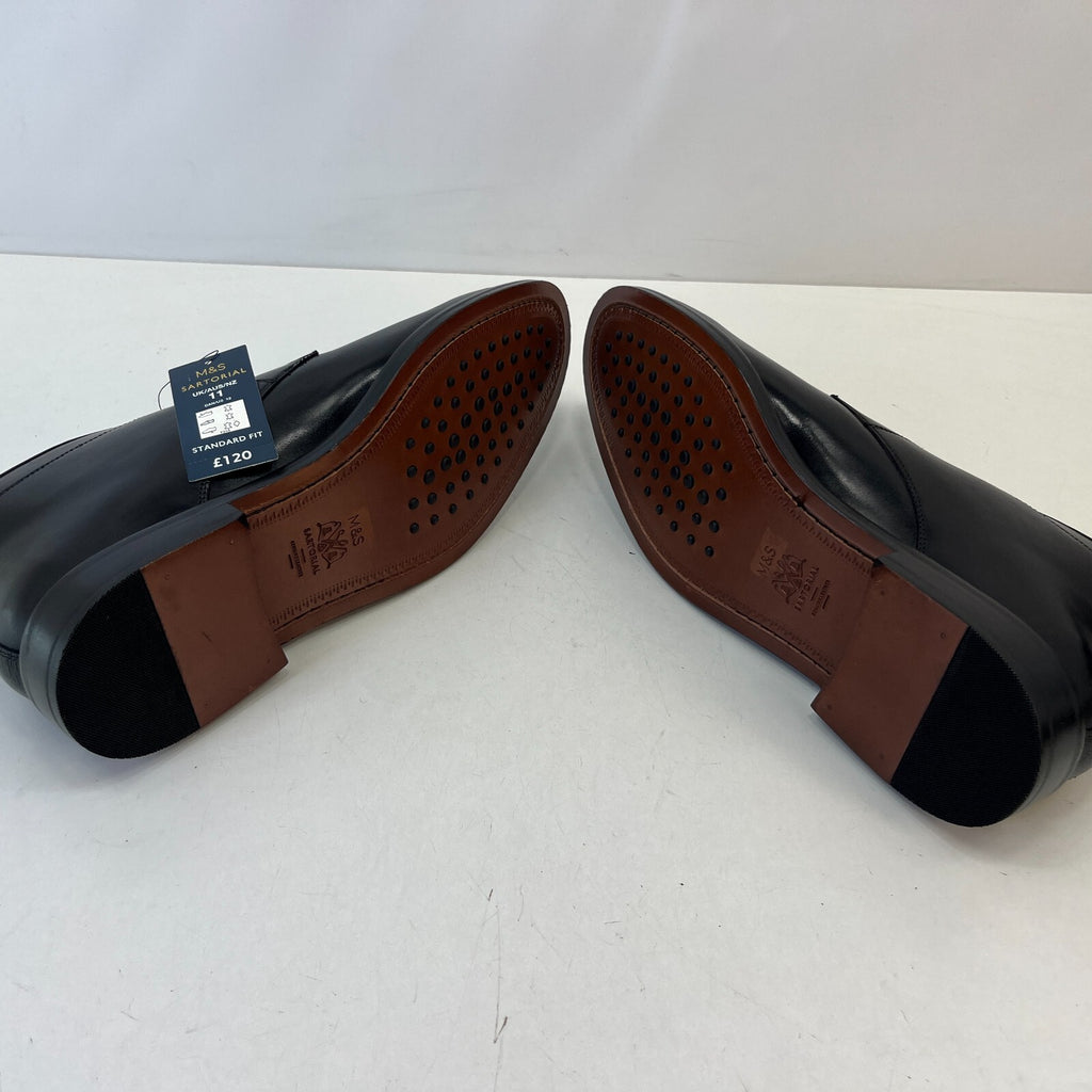 Marks and Spencer Sartorial Black Leather Smart Luxury Boots UK 11 RRP £120 New