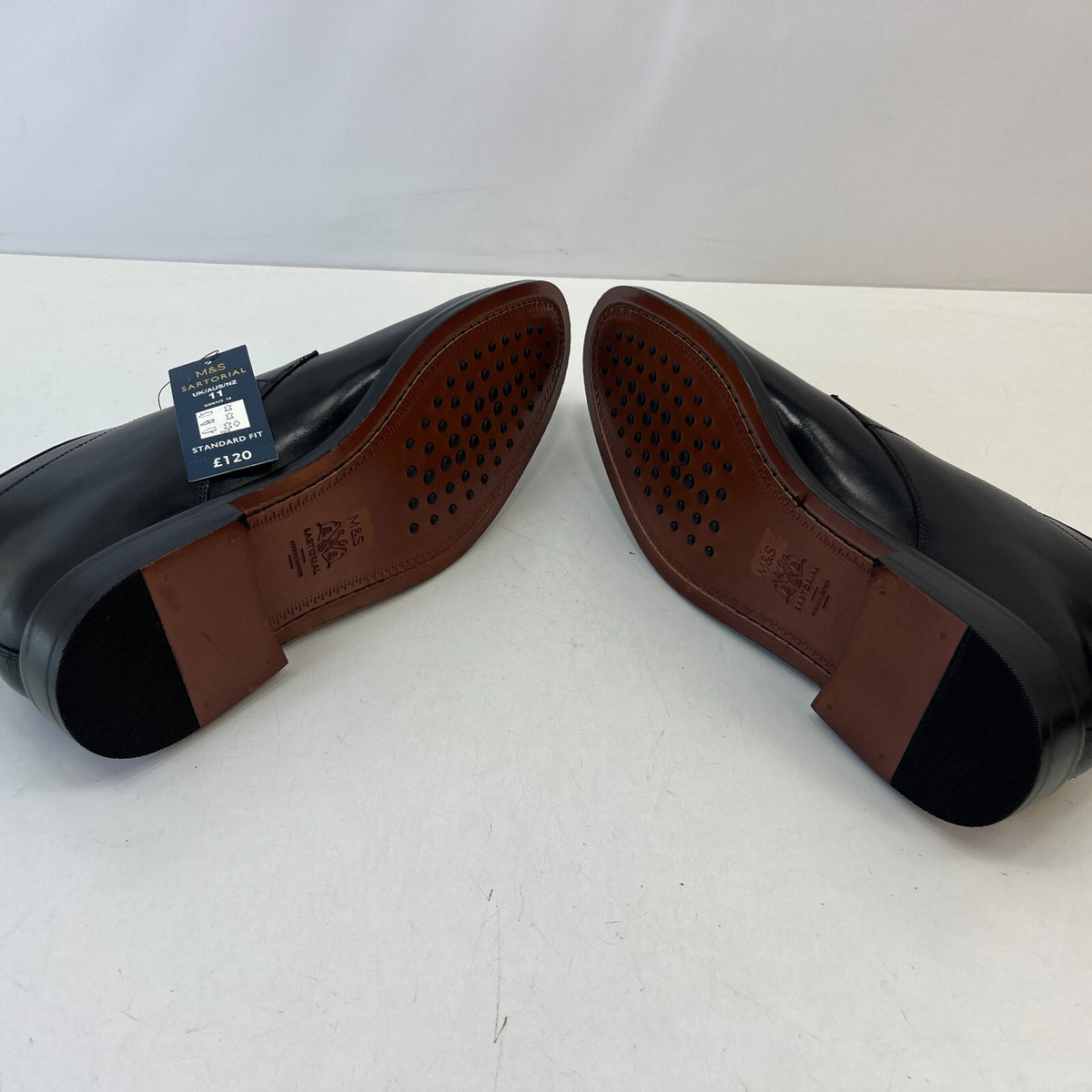 Marks and Spencer Sartorial Black Leather Smart Luxury Boots UK 11 RRP £120 New