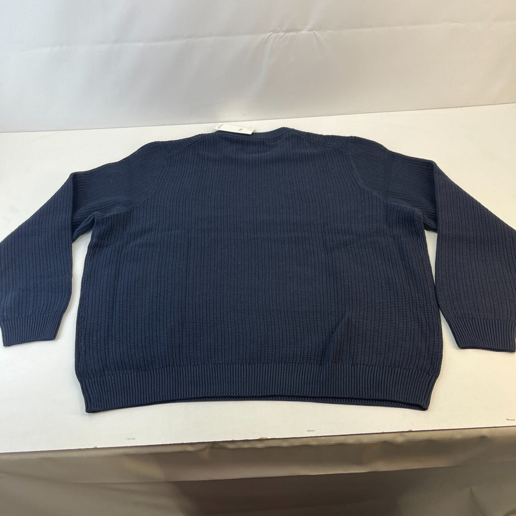 M&S Men's Cotton Blend Cable Knit Crew Neck Jumper Dark Navy Blue size 3XL New