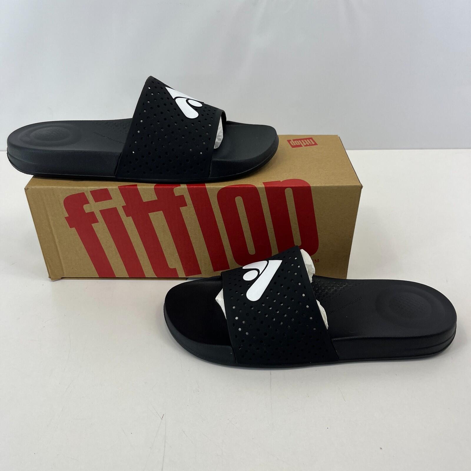 FitFlop Iqushion Arrow Pool Slides in Black size UK 7 EU 41 - New Boxed