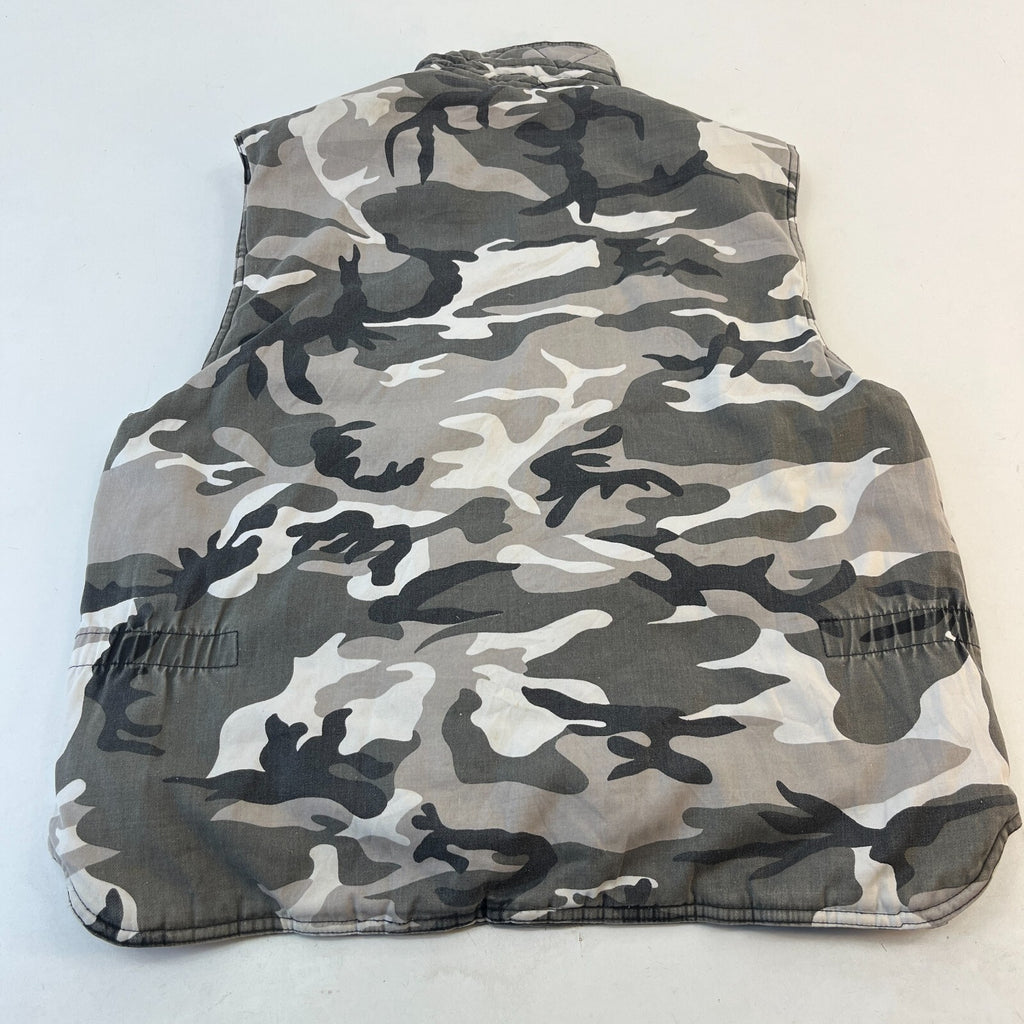 Men's Snow Camouflage Cargo Padded Quilted Gilet Body Warmer size M Fishing Wear