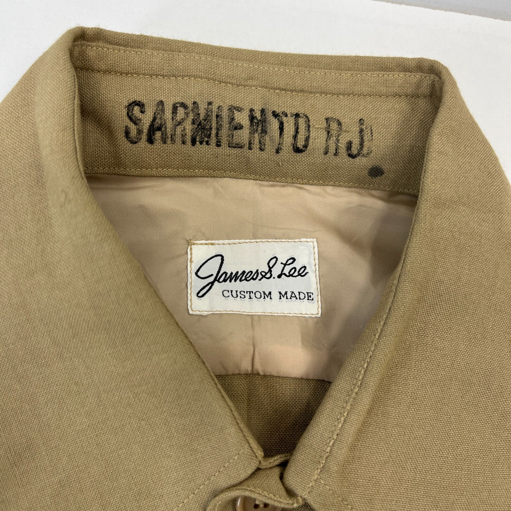 Vintage American Army Military Long Sleeve Shirt Khaki Brown size M