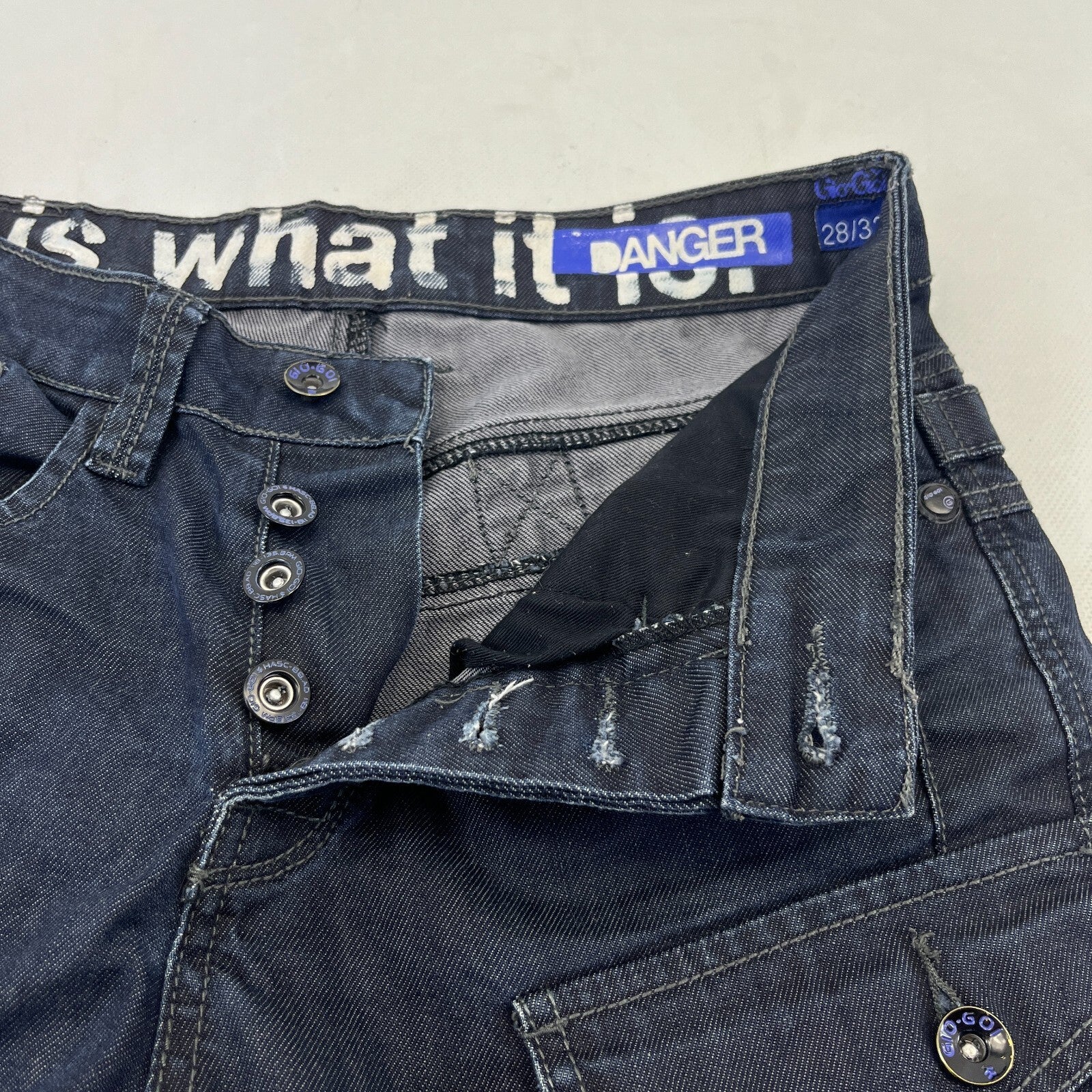 GIO GOI Blue Jeans Mens Denim Straight Leg  W32 L31