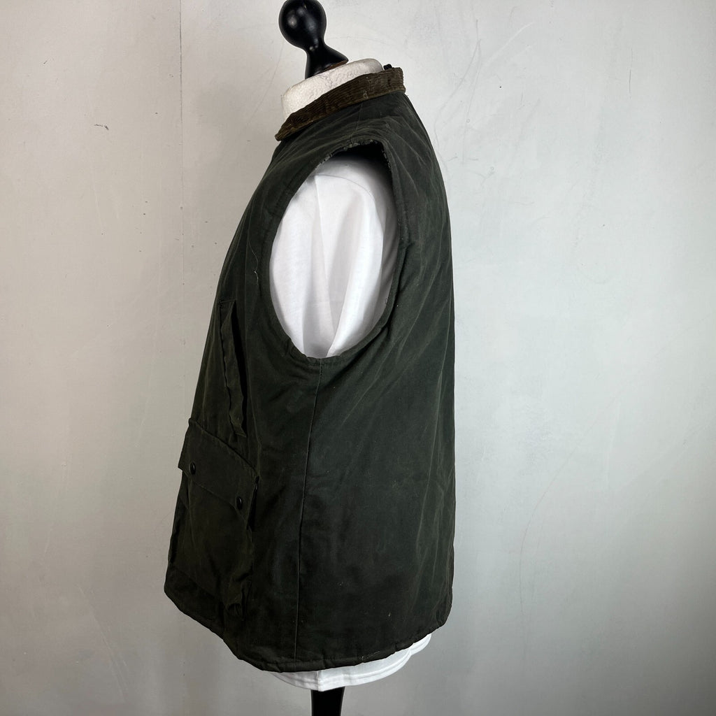 Elm Tree Men's Quilted Wax Gilet Body Warmer Jacket Dark Green size XL