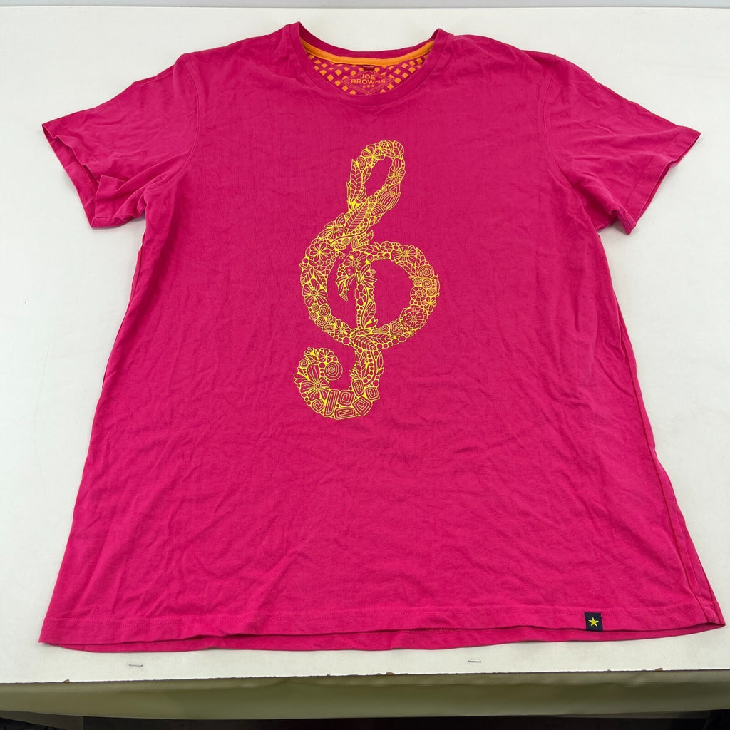 Joe Browns Pink & Yellow Crew Neck Short Sleeve T-Shirt 100% Cotton size 2XL
