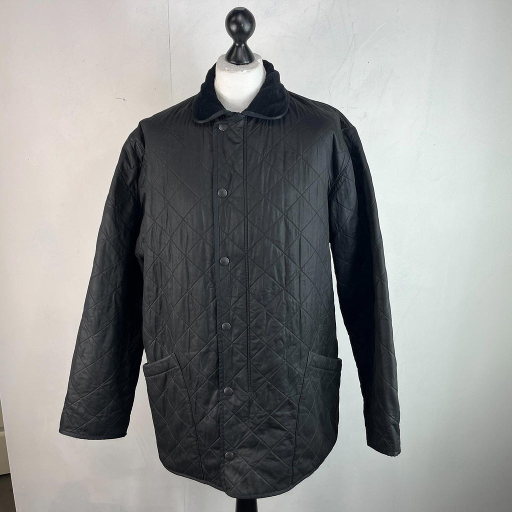 Barbour Duracotton Polarfleece Quilted Jacket in Black size XL
