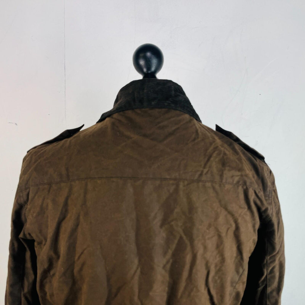 Crane Womens Waxed Cotton Jacket with Belt in Brown size Medium