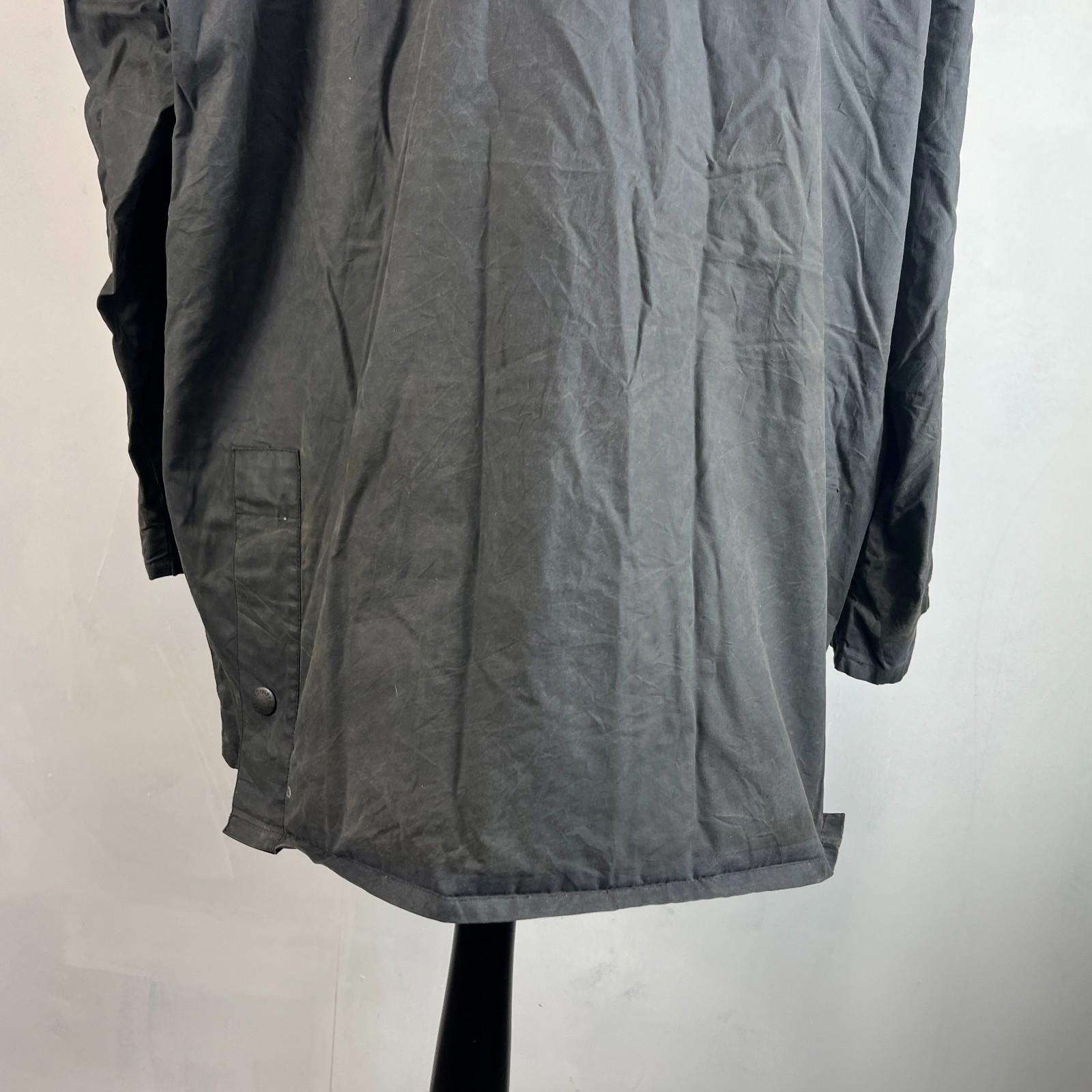 Mc Orvis Wax Jacket Mens size XL Black Waxed Riding Outdoor Coat England