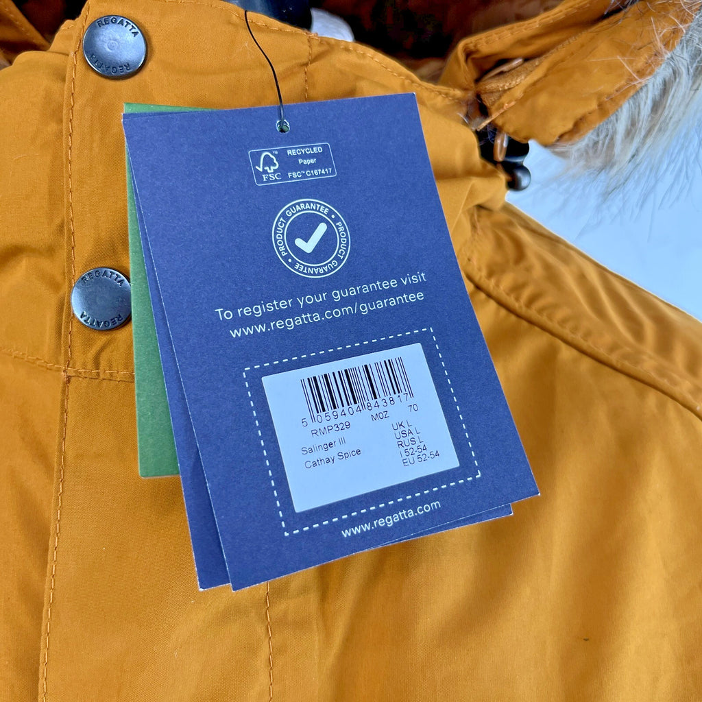Regatta Salinger III Parka Jacket Isotex 5000 Cathay Spice (Khaki) size L - New