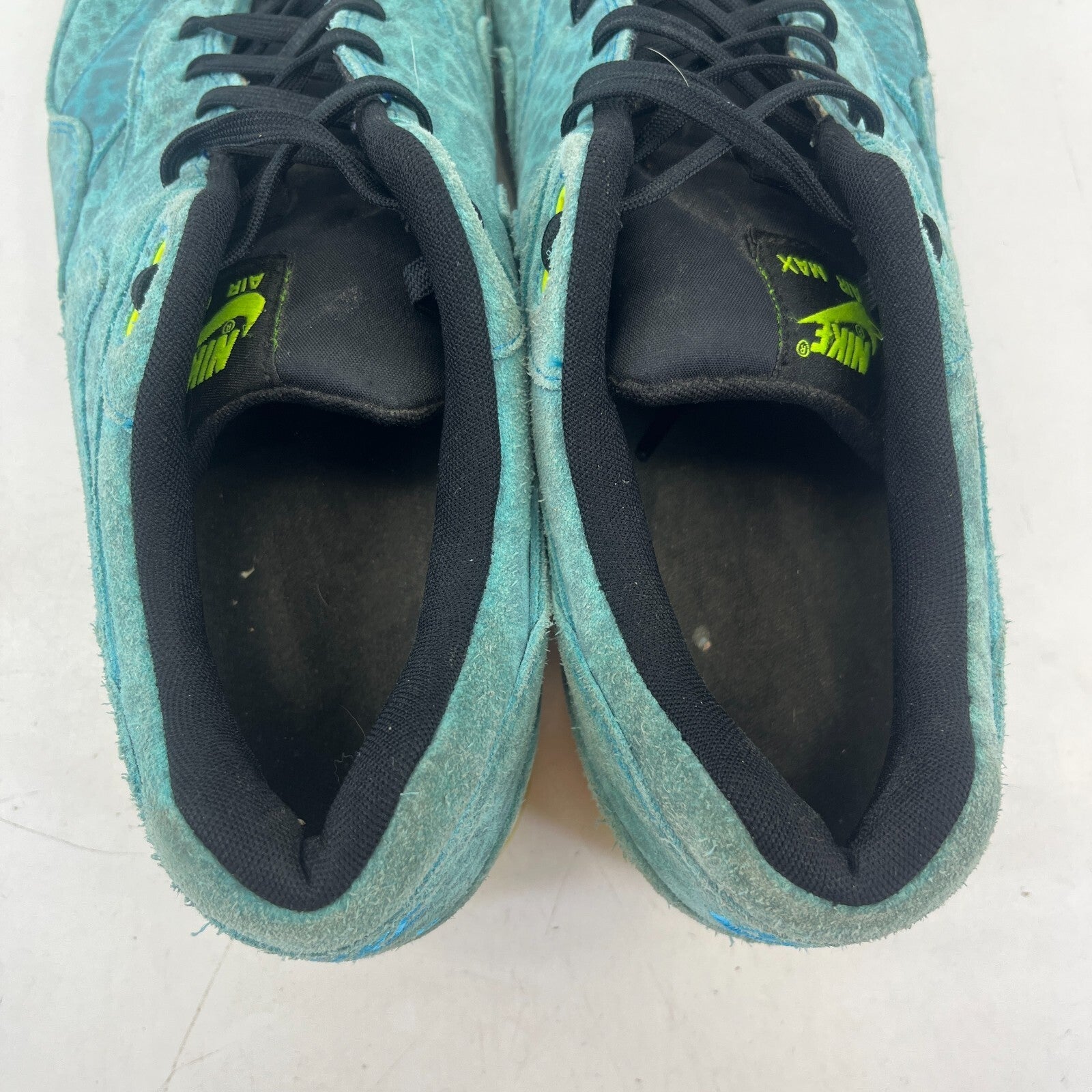 Nike Air Max 1 Blue Leopard Print Aquamarine Suede size UK 11 - EU 46
