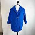 Hobbs Royal Blue Wool Blend Coat Jacket size 16 Single Button Front