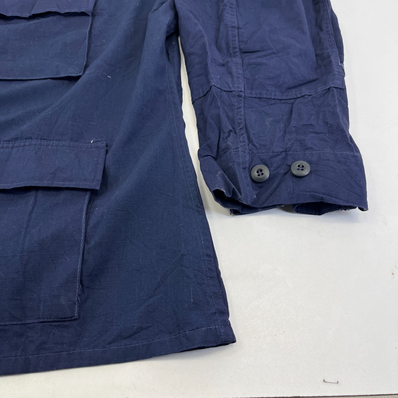 US Navy Chore Jacket Navy Blue Ripstop Workwear size XL-Regular