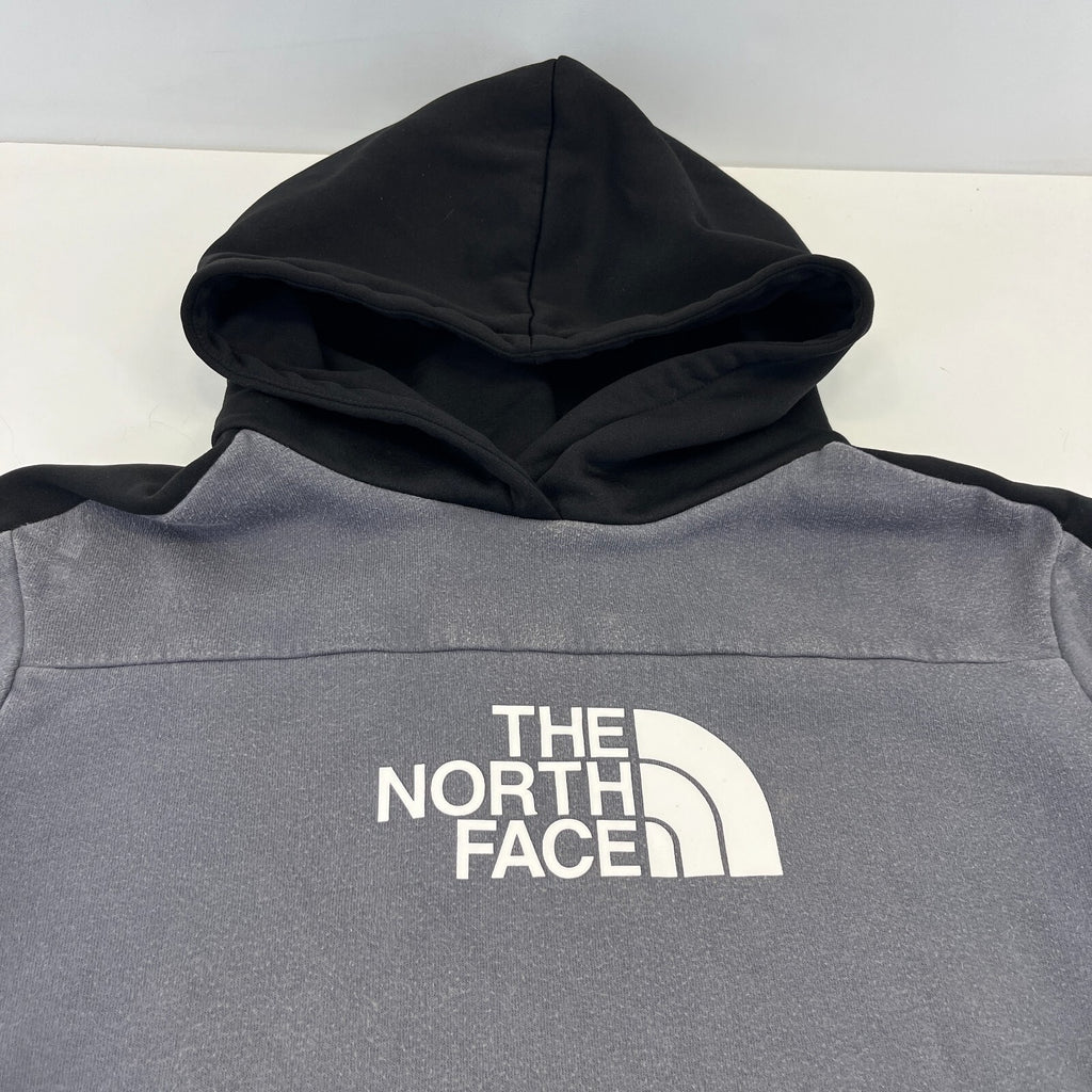 The North Face Boys Graphic Hoodie Jumper 14-15 Years XL Grey & Black