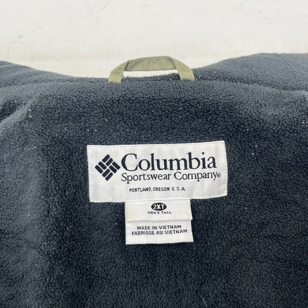 Columbia Men's Bomber Jacket Beige Fleece Lined Warm Casual US size 2XL - UK 3XL
