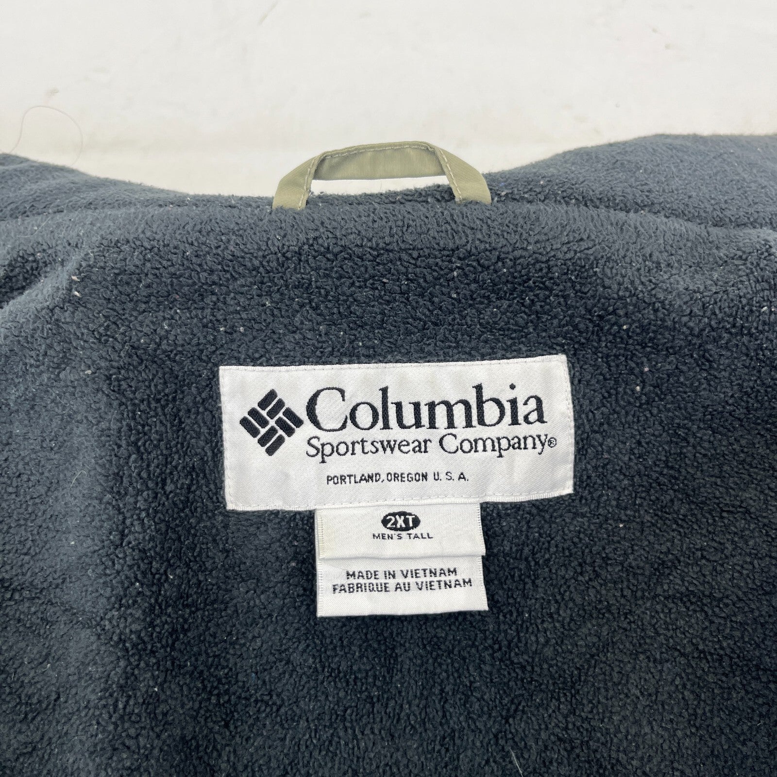 Columbia Men's Bomber Jacket Beige Fleece Lined Warm Casual US size 2XL - UK 3XL