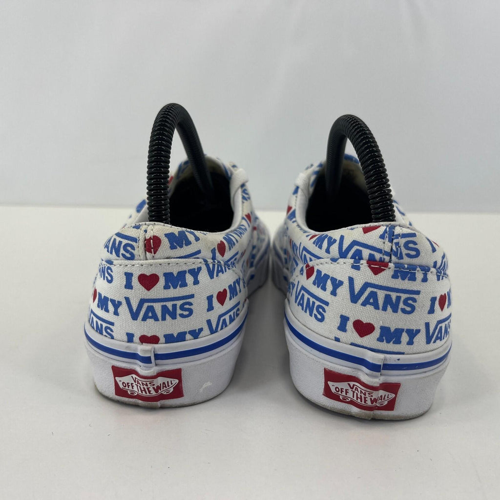 Vans Skate Sk8 Low Shoes White/Blue "I Love My Vans" - UK Size 5.5