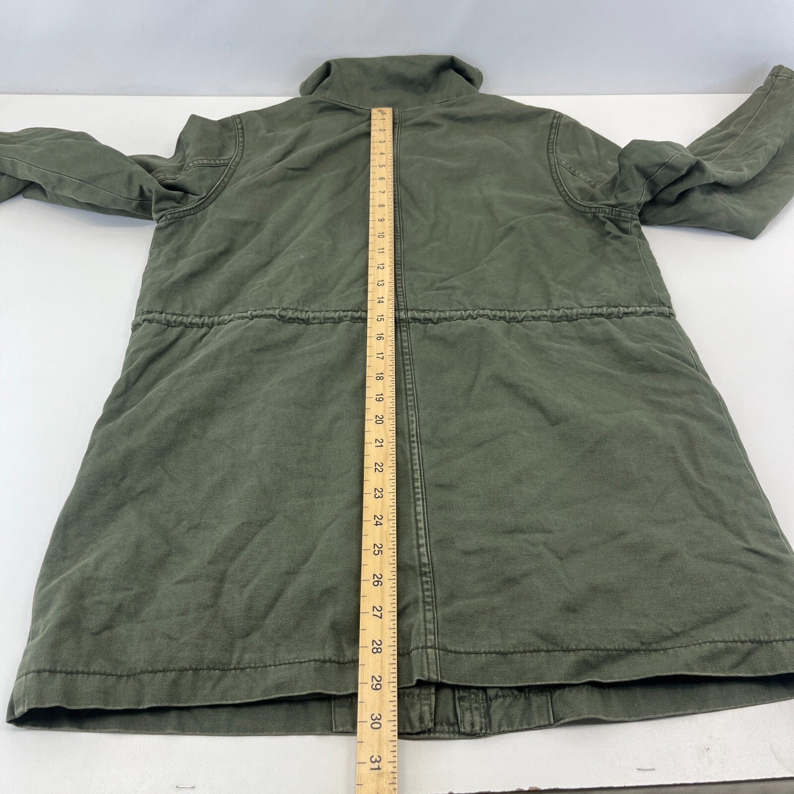 Old Navy Womens Khaki Green Parka Vintage Insulated Scooter Jacket size Medium