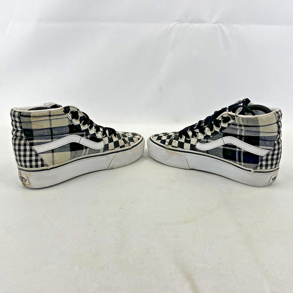 Vans Off The Wall Black/White Checkerboard Hi Top Trainers UK size 3