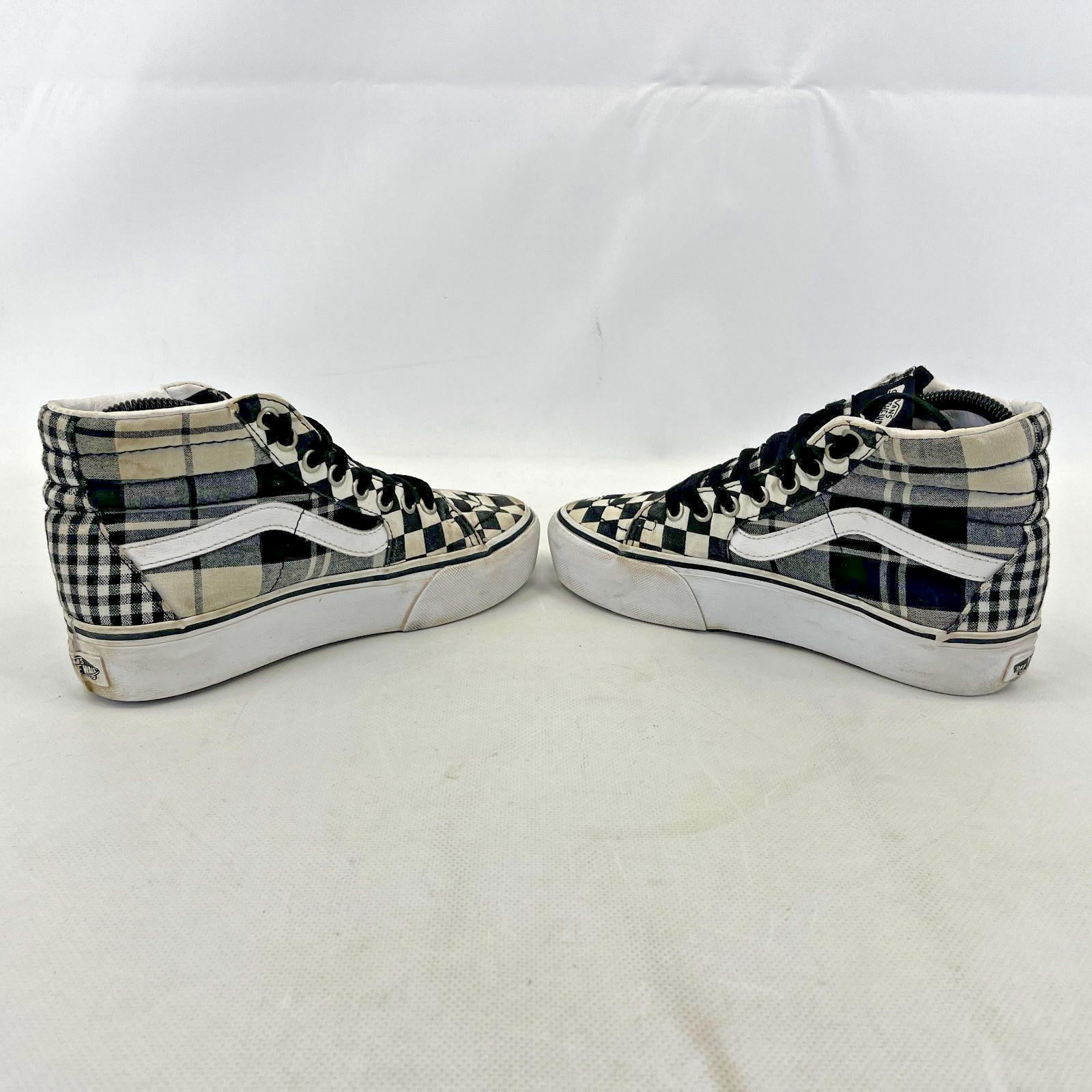 Vans Off The Wall Black/White Checkerboard Hi Top Trainers UK size 3
